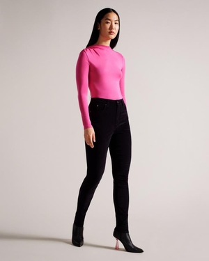 Jean Ted Baker Velvet Skinny Leg Noir Femme | LZG-60565505